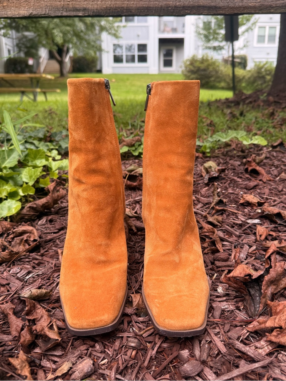Sam Edelman Suede Block‑Heel Boots – Size 7.5